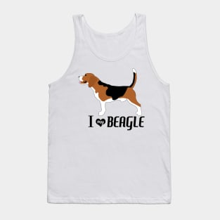 Beagle Dog Pattern in Blue Fun Beagles Paw Prints and Bone Print Tank Top